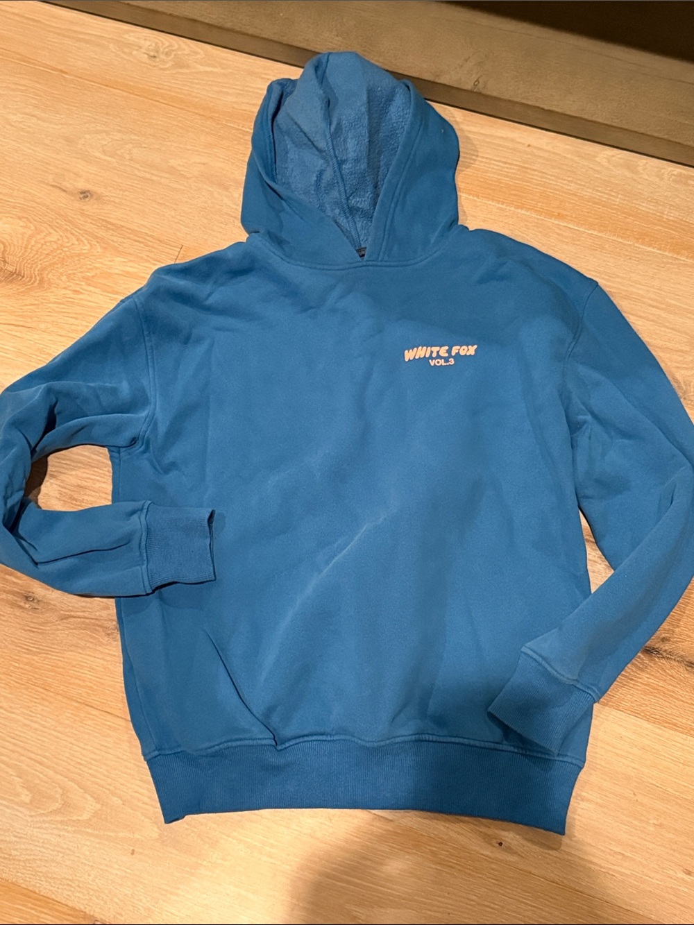 White Fox Boutique Blue Hoodie with Small Chest Logo